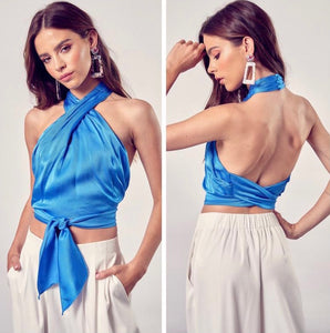 Top Halter Azul